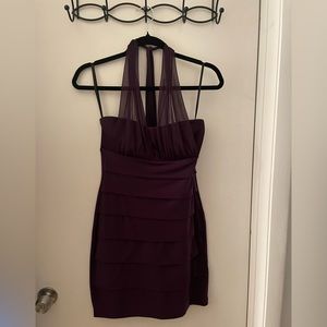 Short purple/plum cocktail/girls night out party dress.